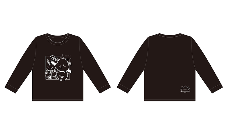 「あわてないでいこうね！」ロングTシャツ 黒