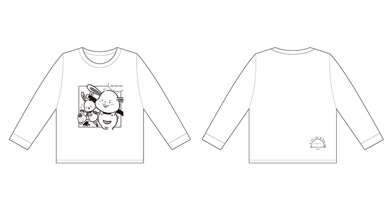「あわてないでいこうね！」ロングTシャツ 白